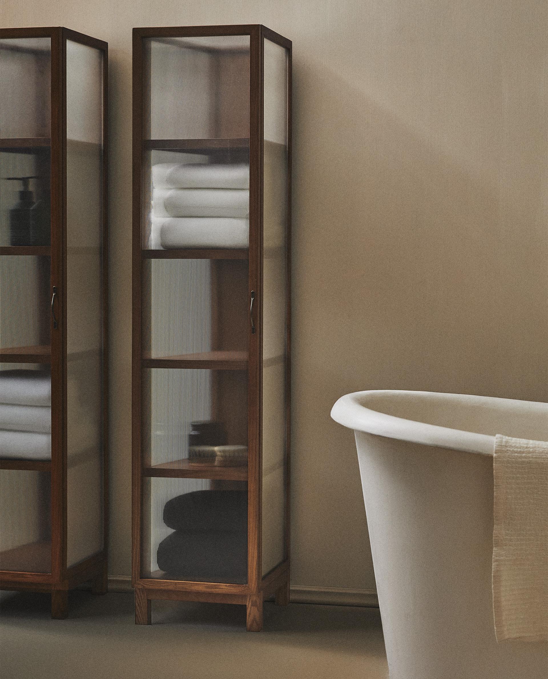 ASH WOOD STORAGE UNIT WITH GLASS DOORS ASH WOOD STORAGE UNIT WITH GLASS DOORS