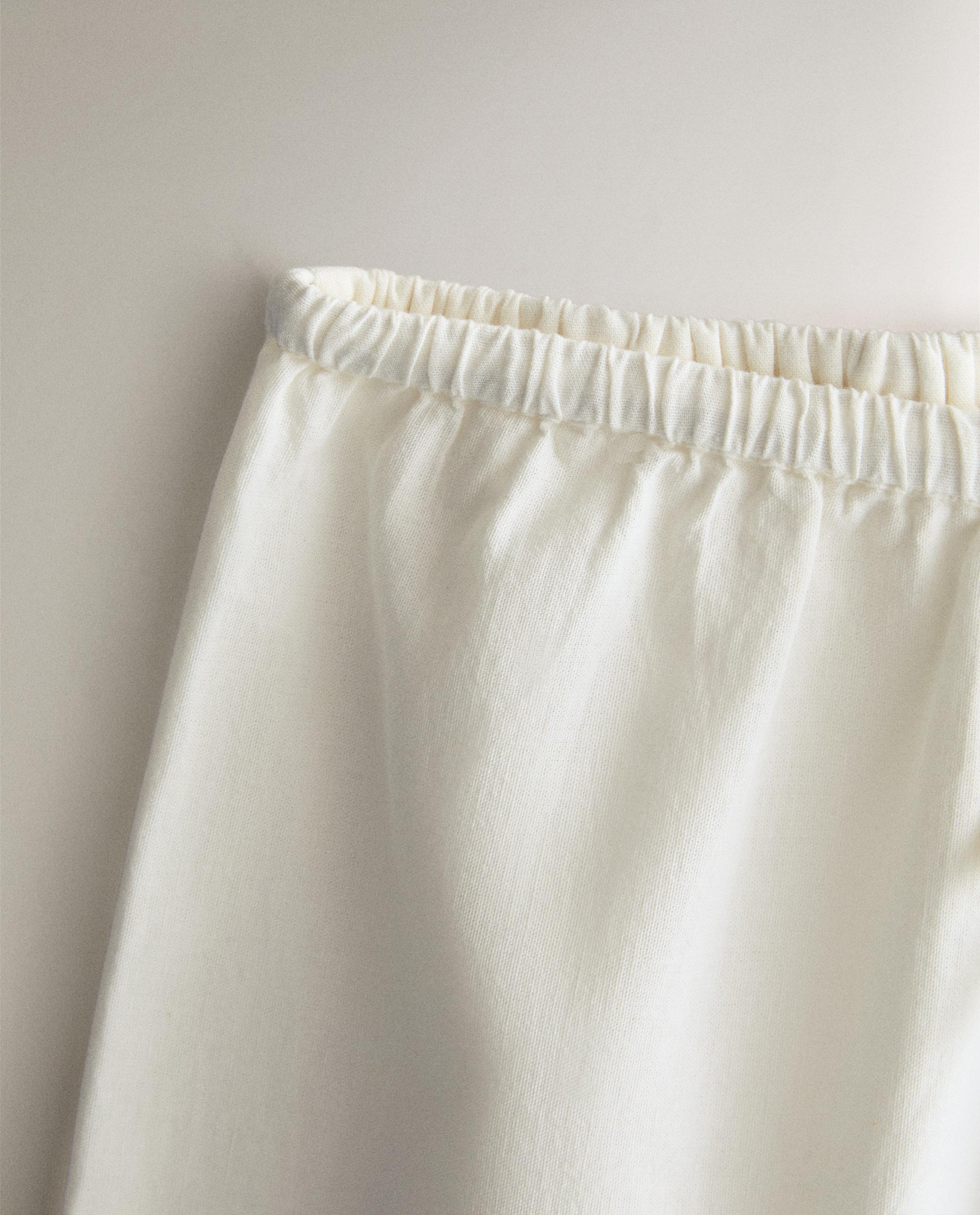 EMBROIDERED LINEN-COTTON BLEND TROUSERS product thumbnail 7