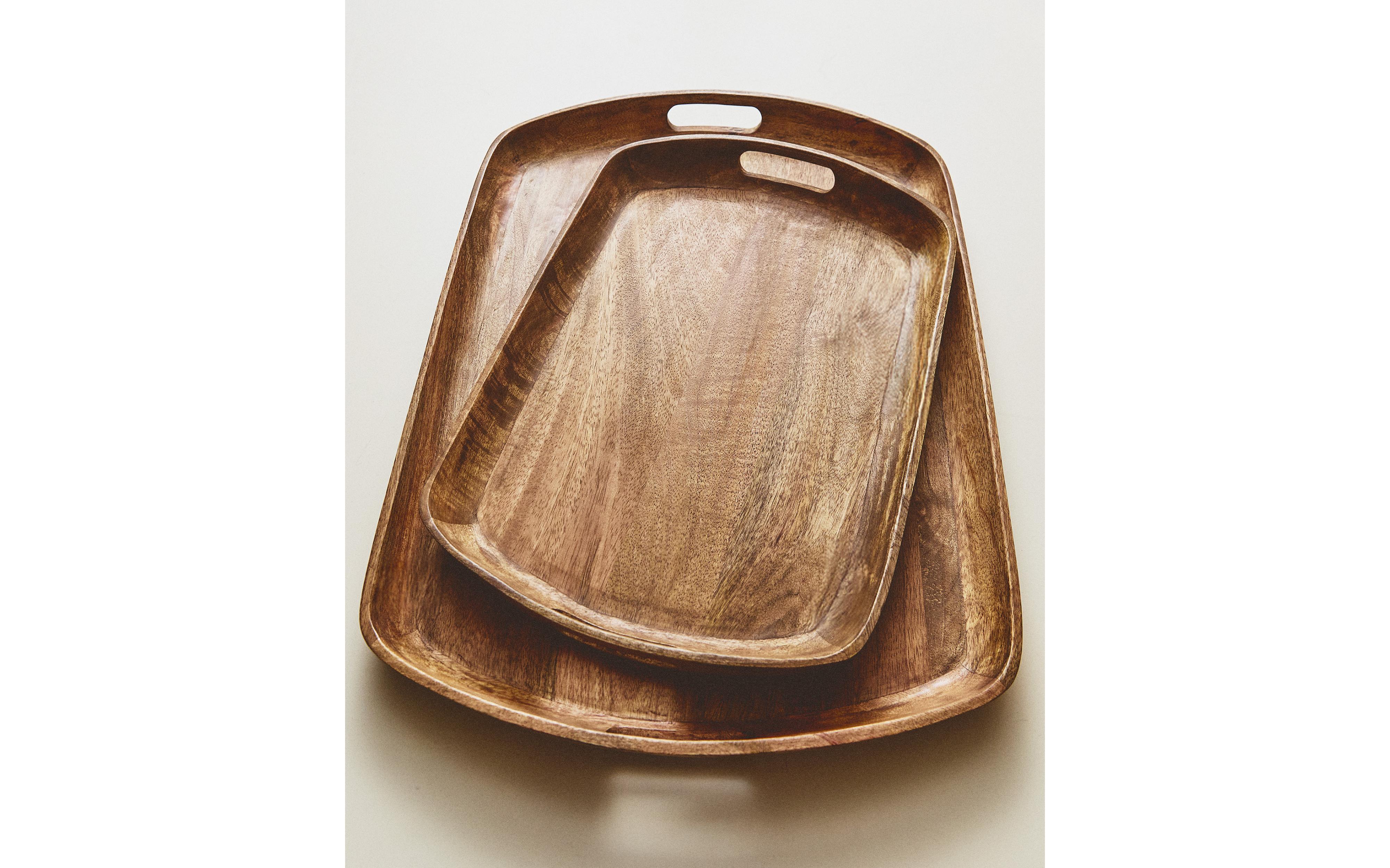 WOODEN TRAY WITH HANDLES product thumbnail 8