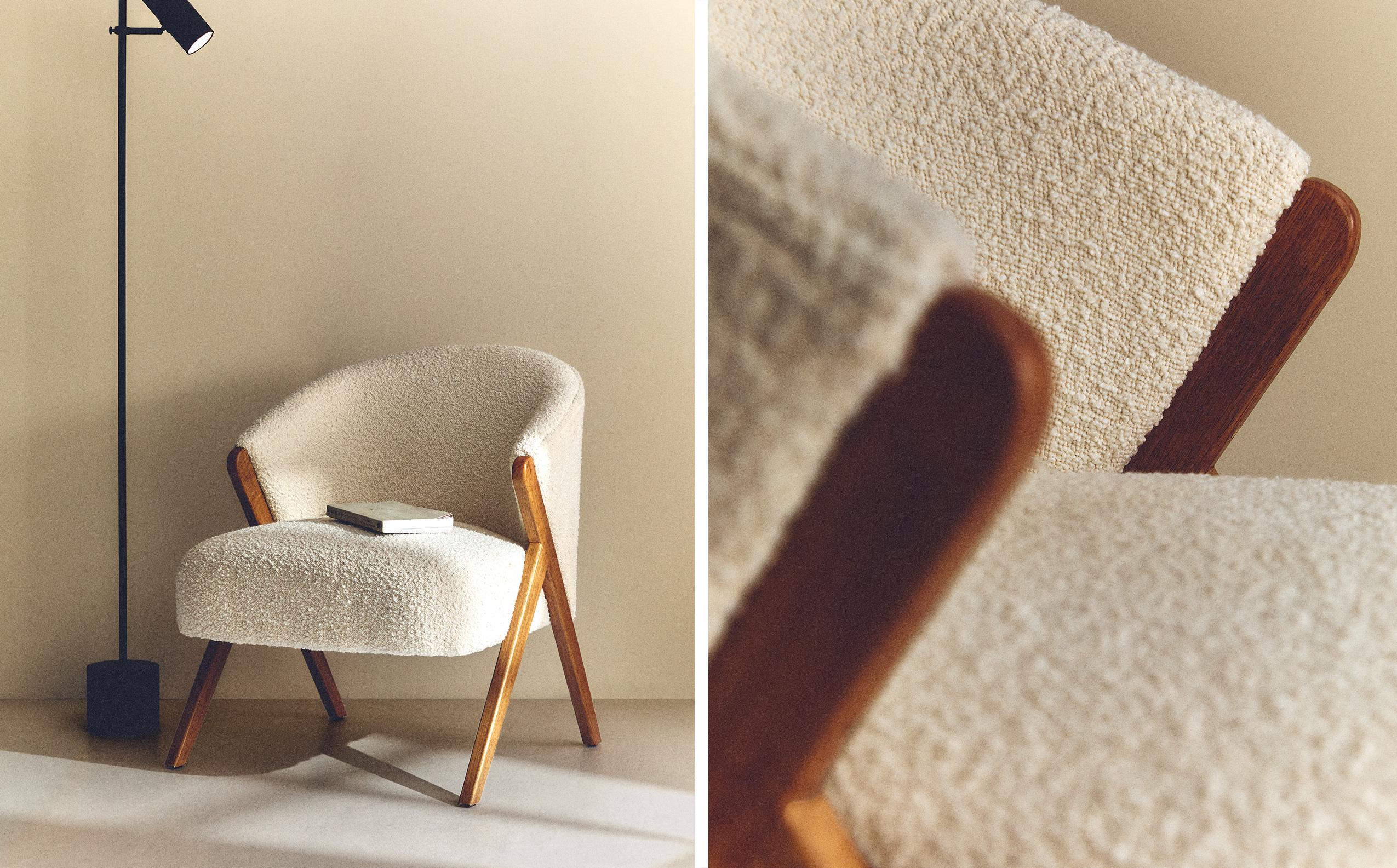 UPHOLSTERED BOUCLÉ ACCENT CHAIR Zara Home United States of America