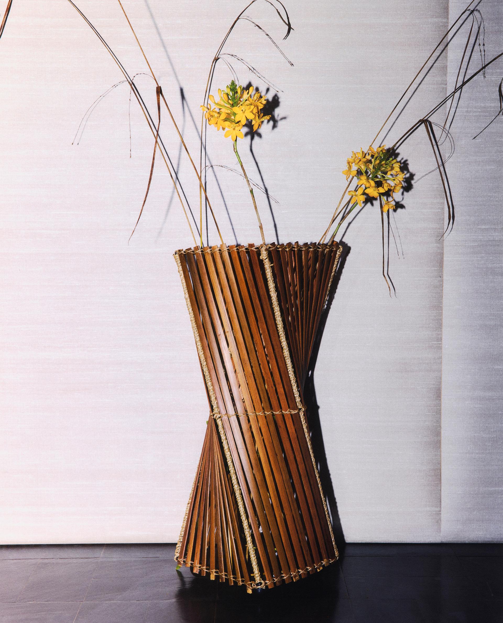 BAMBOO FIBRE UMBRELLA STAND BASKET