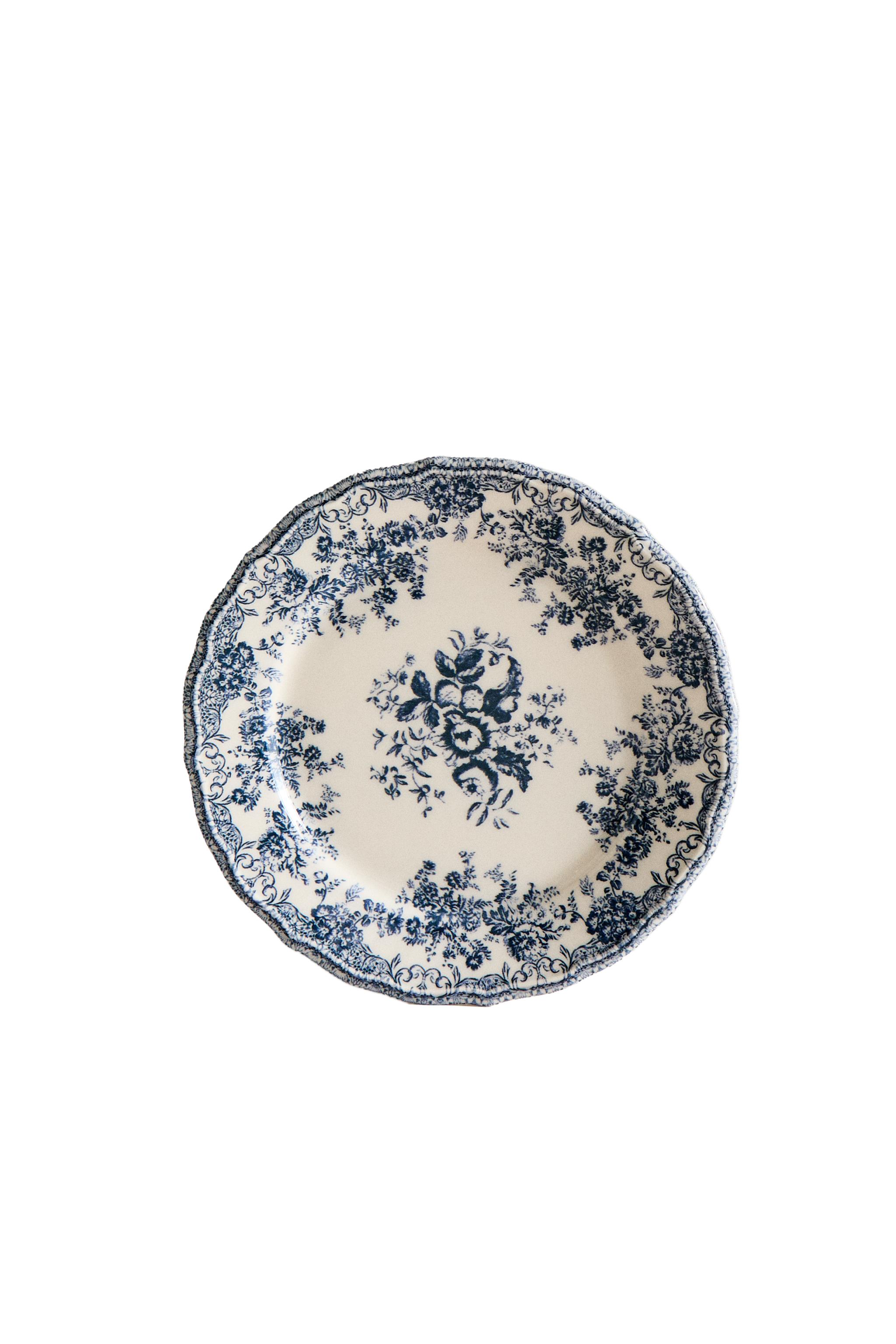 FLORAL EARTHENWARE DESSERT PLATE