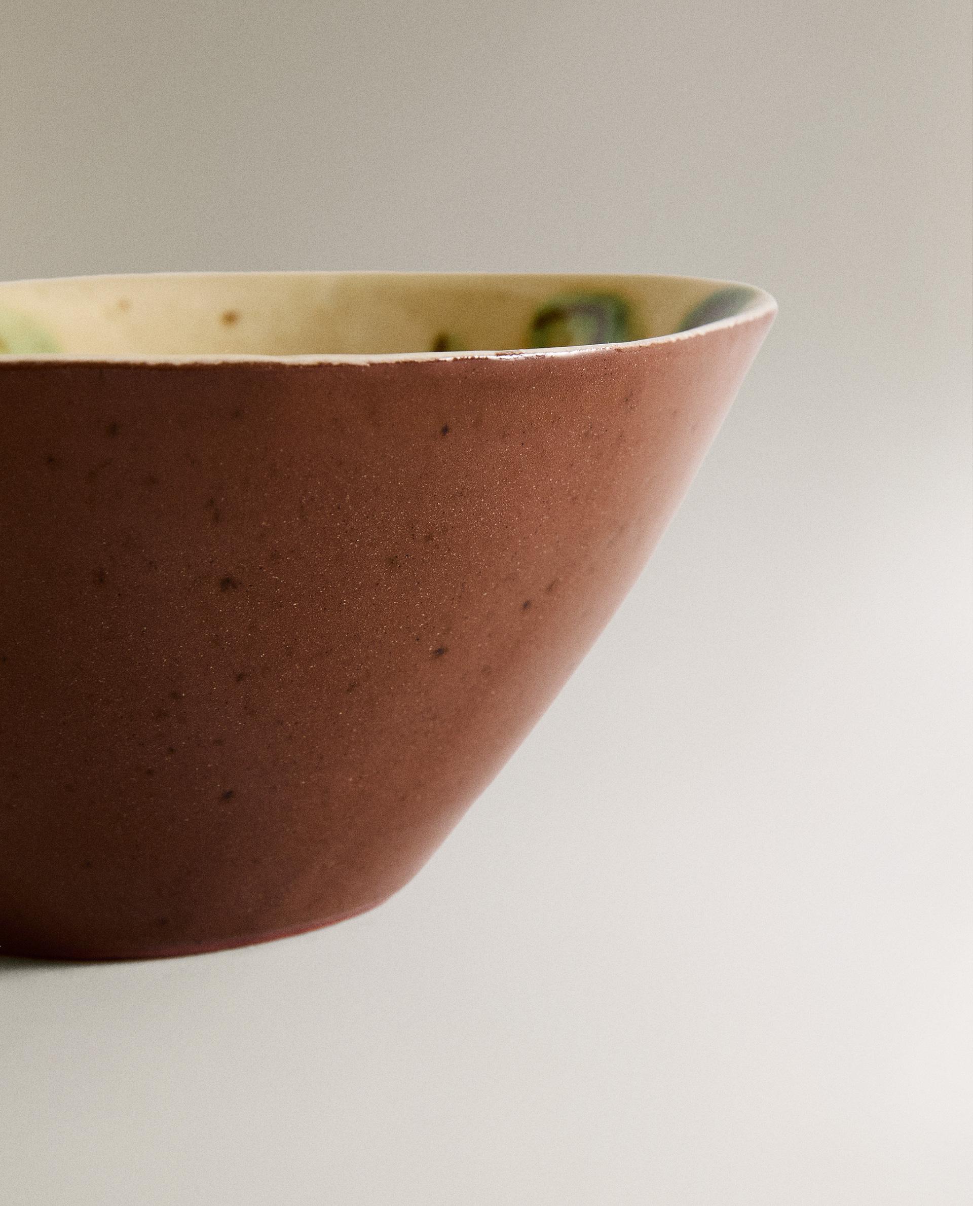 FLORAL EARTHENWARE BOWL