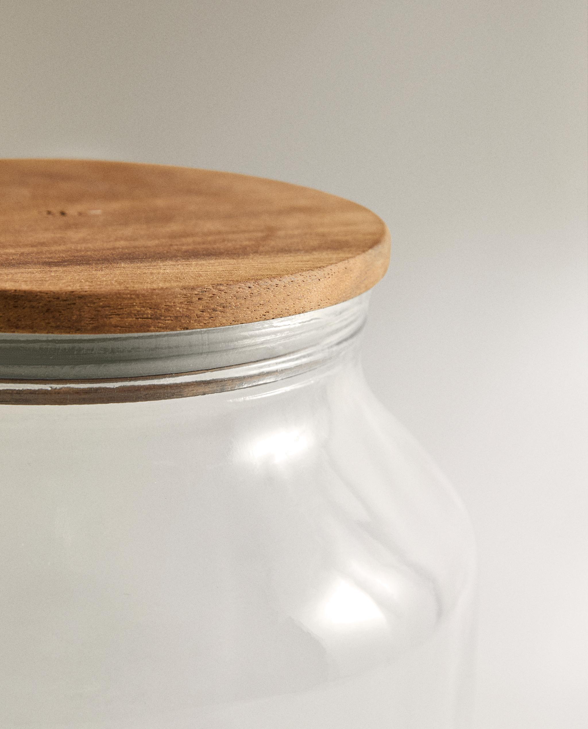 ACACIA WOOD AND GLASS STORAGE JAR product thumbnail 6