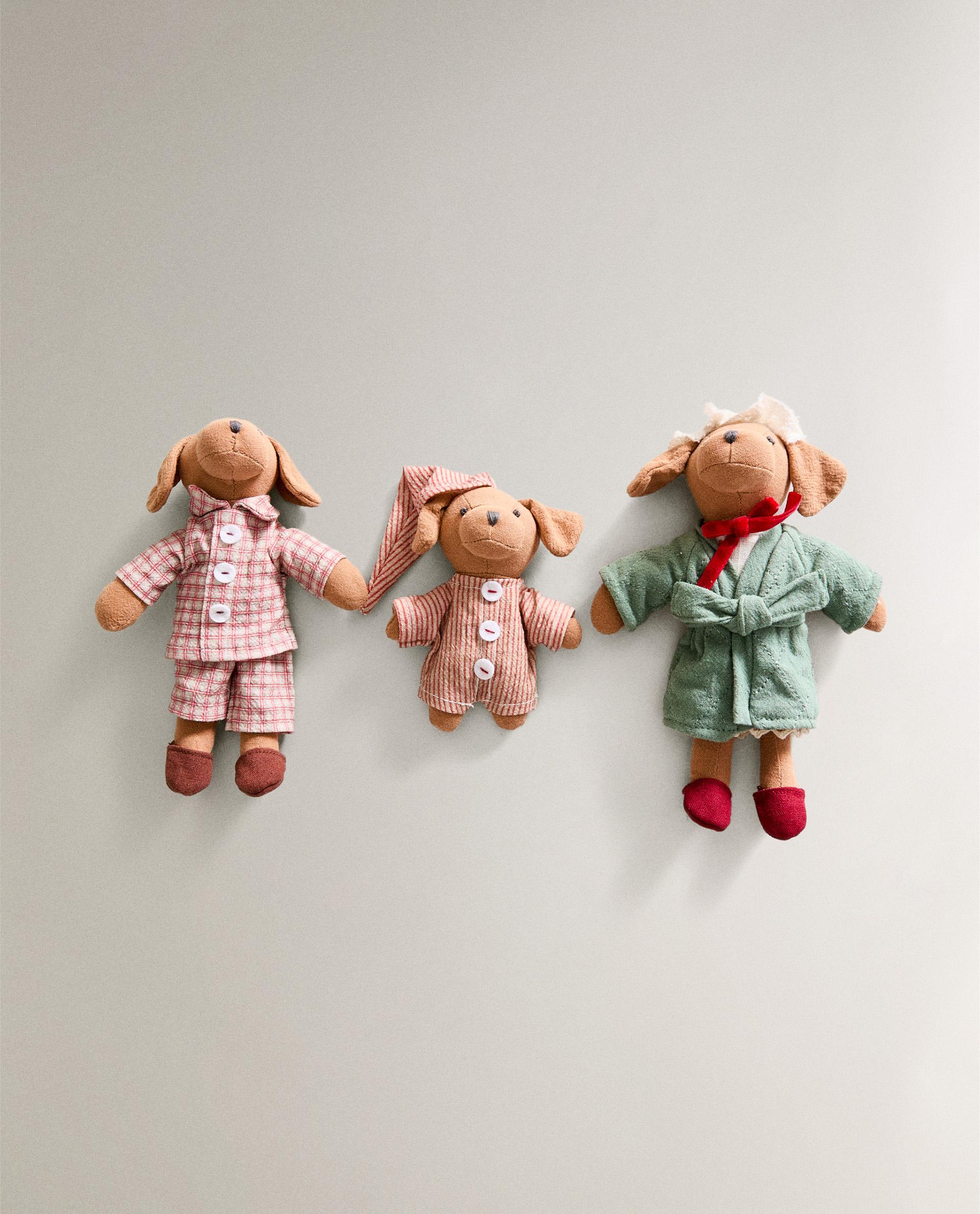 CHILDREN’S SOFT TOY SET WITH DOG FAMILY (SET OF 3)