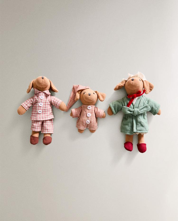 LOT DE 3 PELUCHES POUR ENFANT FAMILLE CHIENS