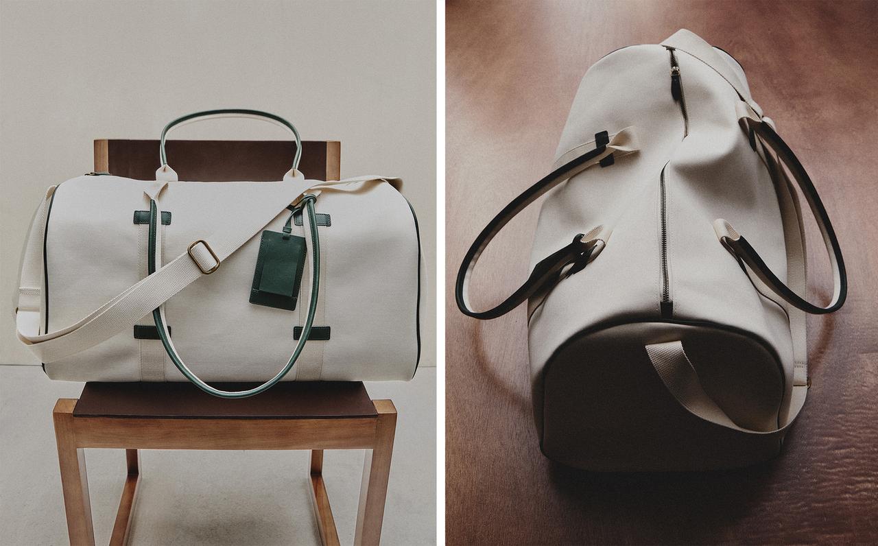 SAC DE VOYAGE COTON ET CUIR