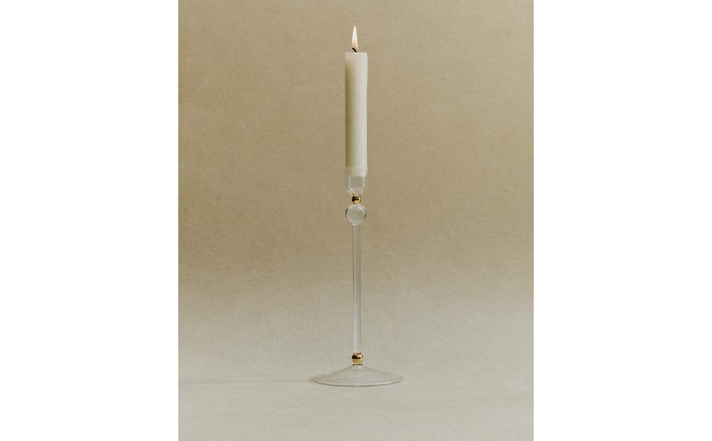 CANDLEHOLDER WITH GOLD DETAIL CANDLEHOLDER WITH GOLD DETAIL