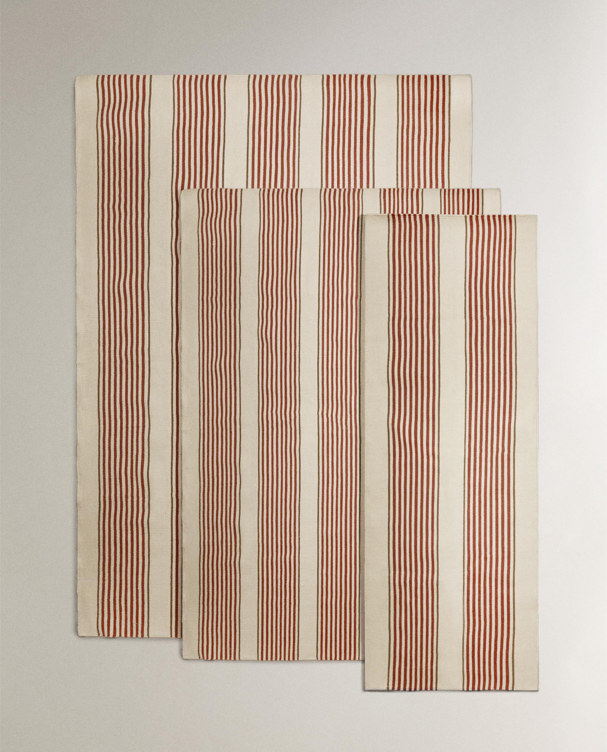 STRIPED COTTON AND JUTE RUG product thumbnail 4