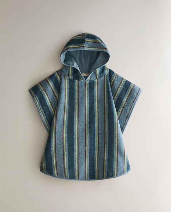 CHILDREN'S STRIPED BEACH PONCHO