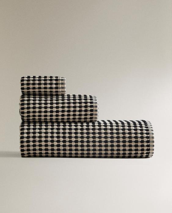 SERVIETTE DE BAIN COTON TEXTURÉ