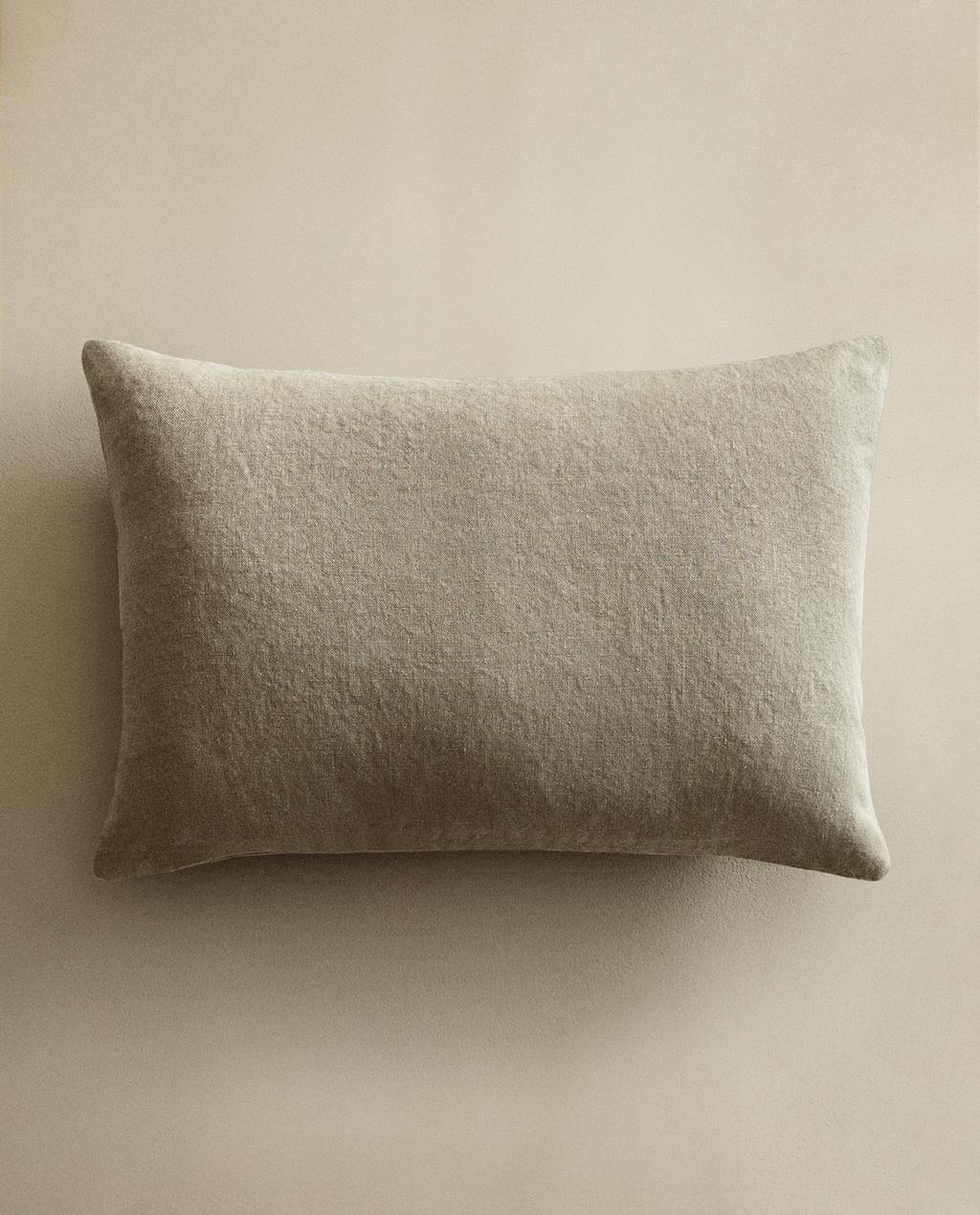HOUSSE DE COUSSIN LIN EFFET DÉLAVÉ