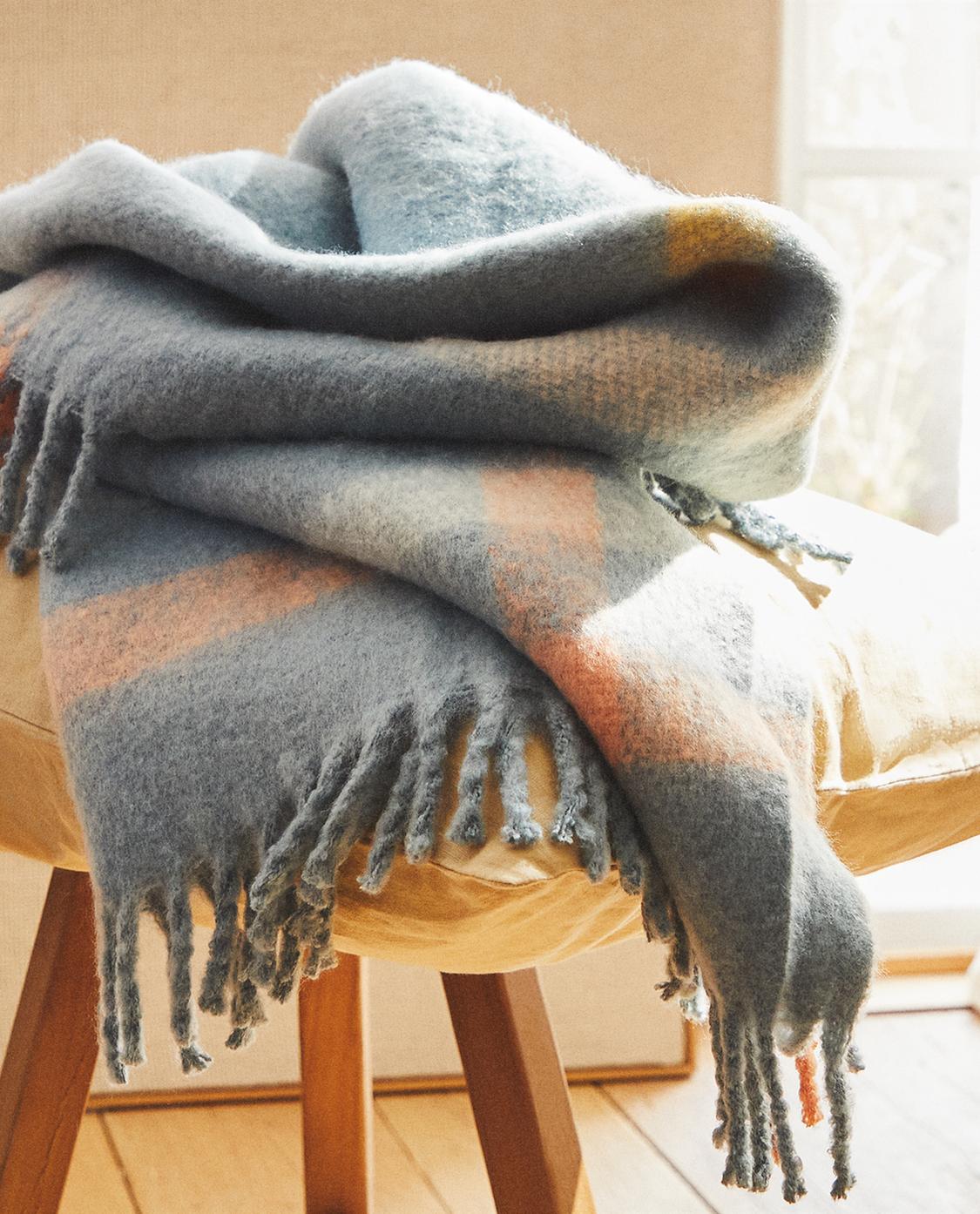 Sciarpa Maxi Sciarpa Quadri Cashmere Zara Donna Sciarpe Maxi