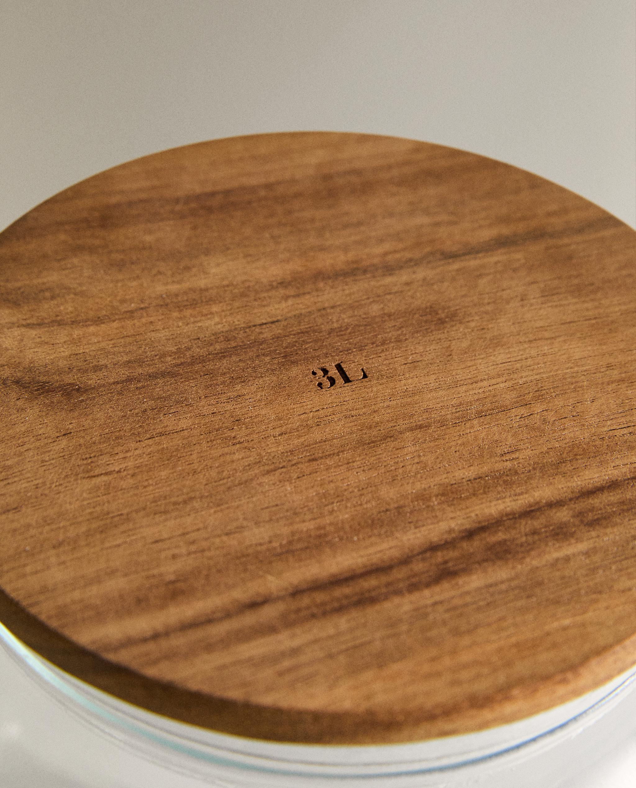 ACACIA WOOD AND GLASS STORAGE JAR product thumbnail 2