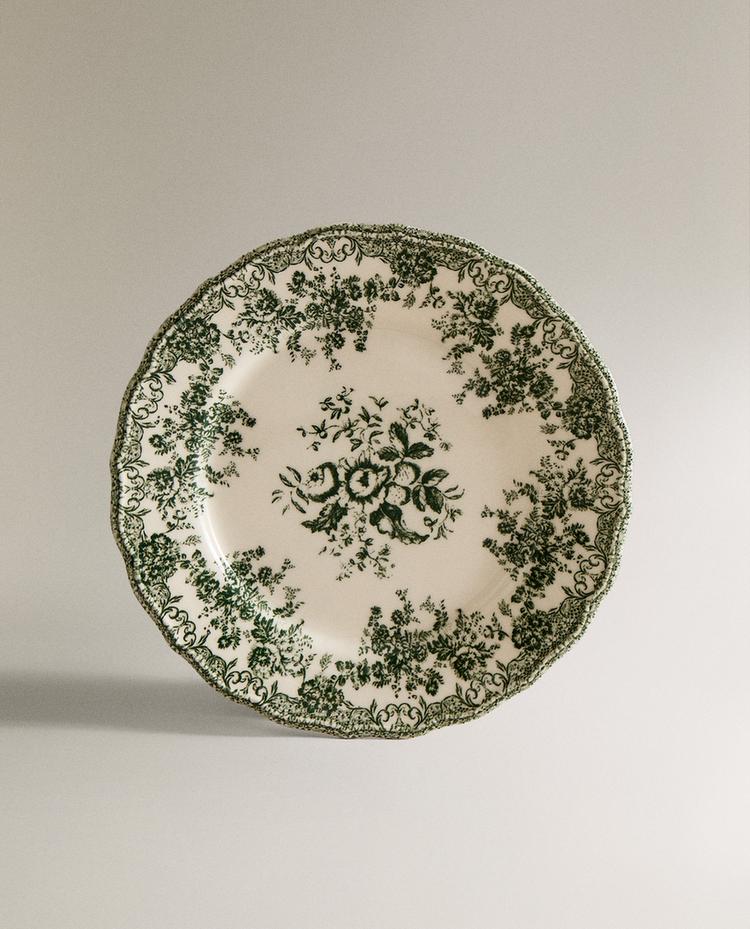 PLATO LLANO LOZA FLORAL
