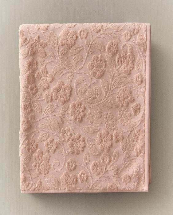 BADEHANDTUCH MIT BLUMEN-JACQUARD