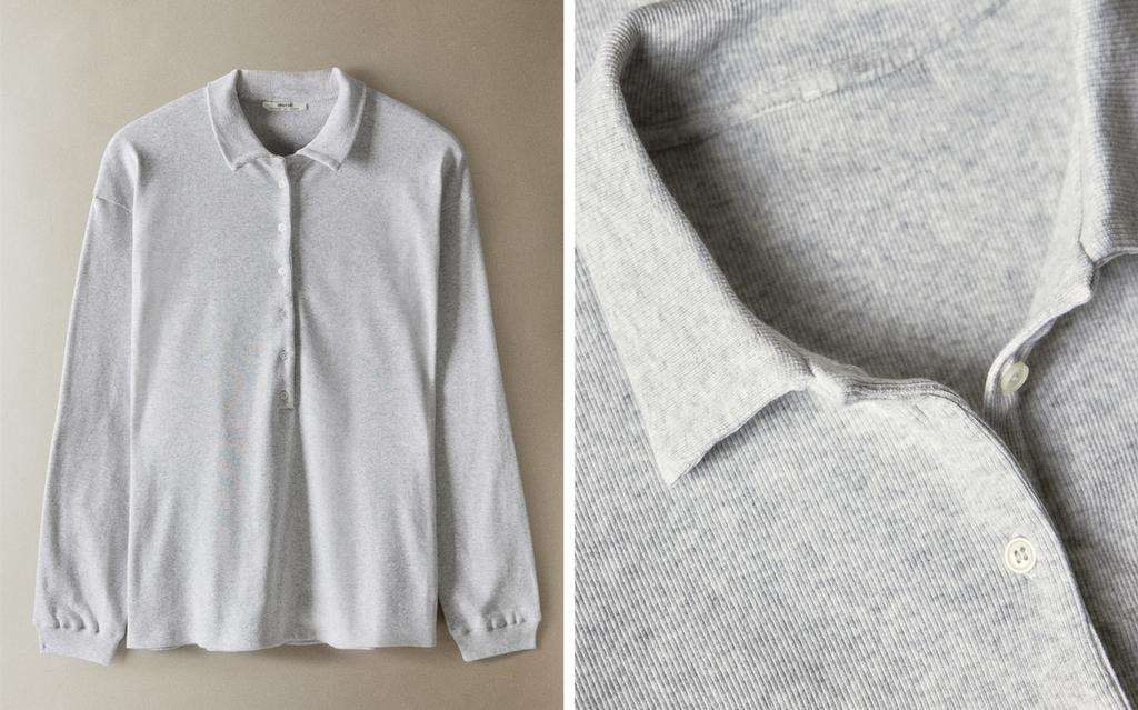 Zara Home Qabırğalı uzunqol polo köynək