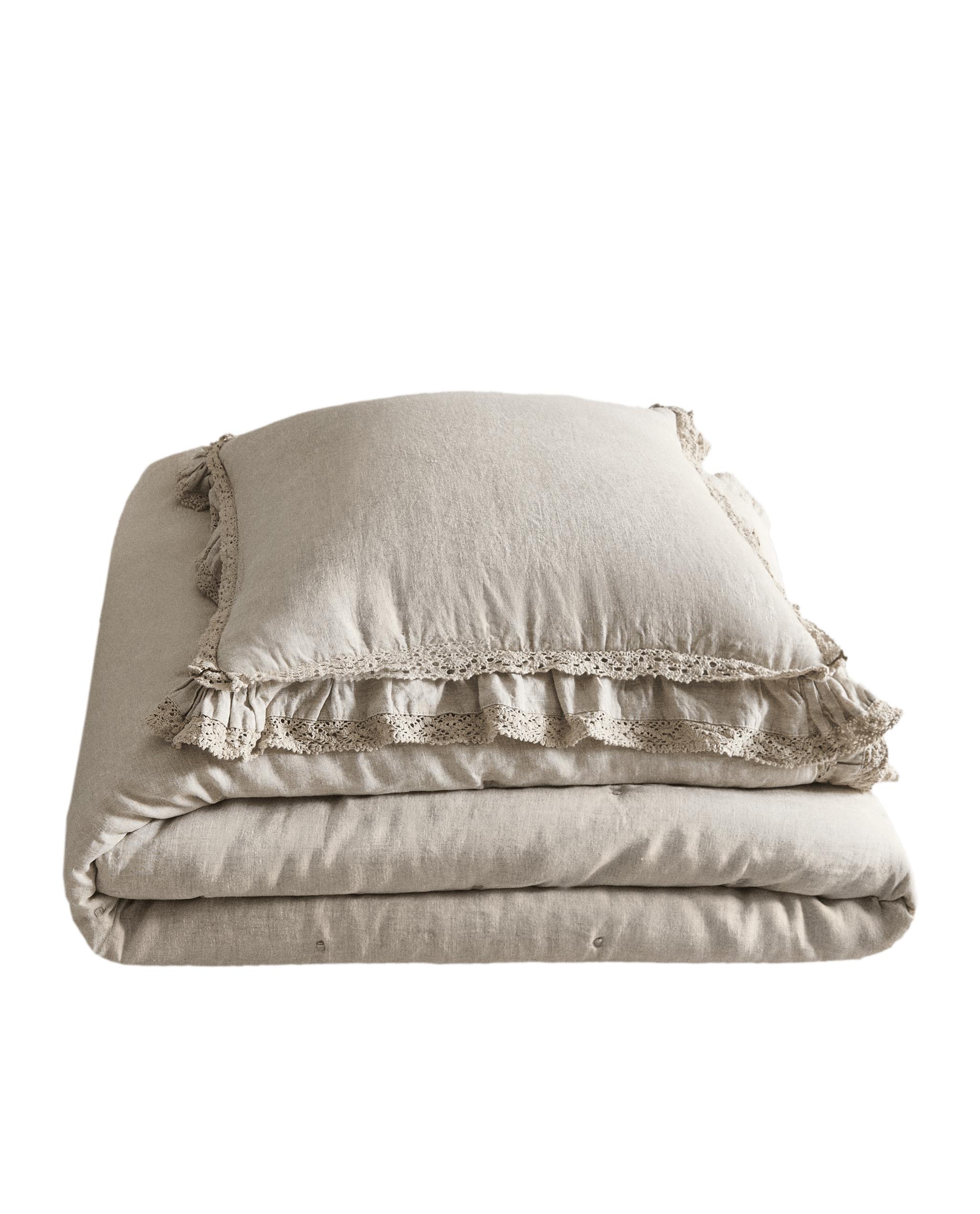 ザラホーム ZARA  刺繍 レース ベットカバー　枕カバー　セット ZARA HOME“サンゴ＆シェル”モチーフの日本限定コレクション、テーブル