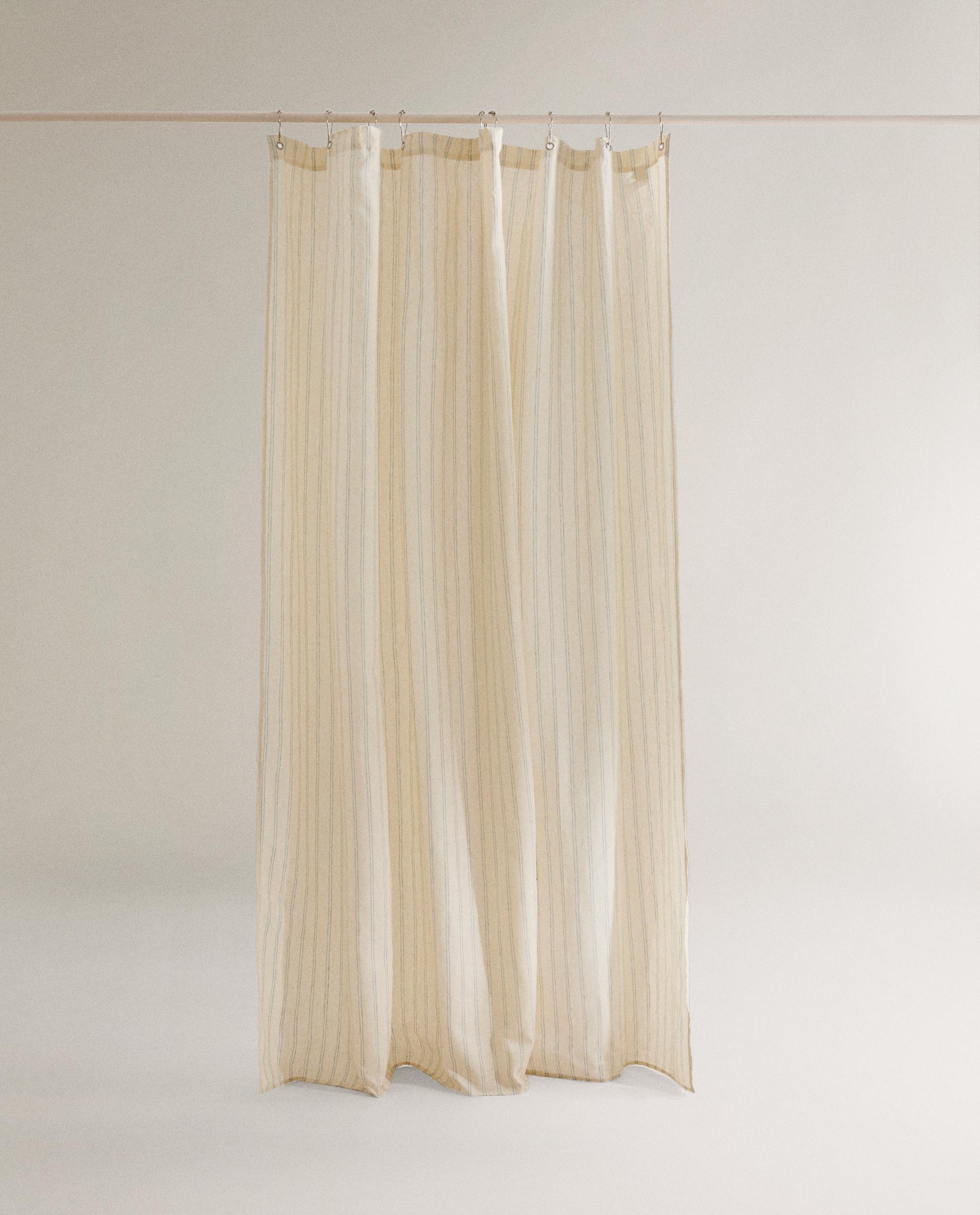 リネン ストライプ柄バスカーテン | Zara Home 日本/Japan