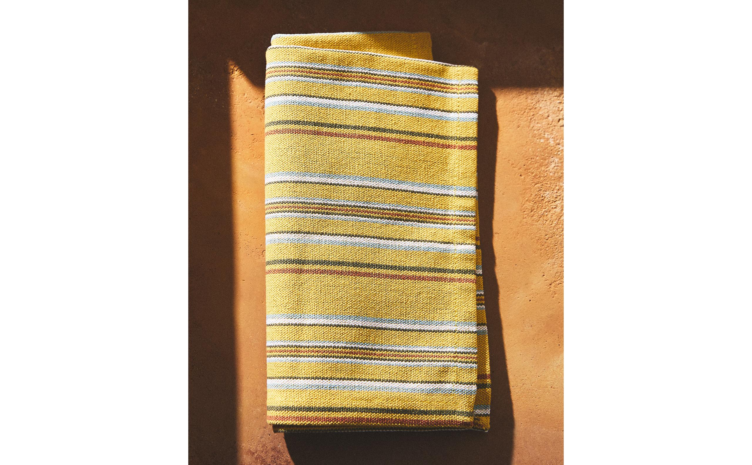 PACK OF COTTON NAPKINS WITH MULTICOLOURED STRIPES (PACK OF 4)