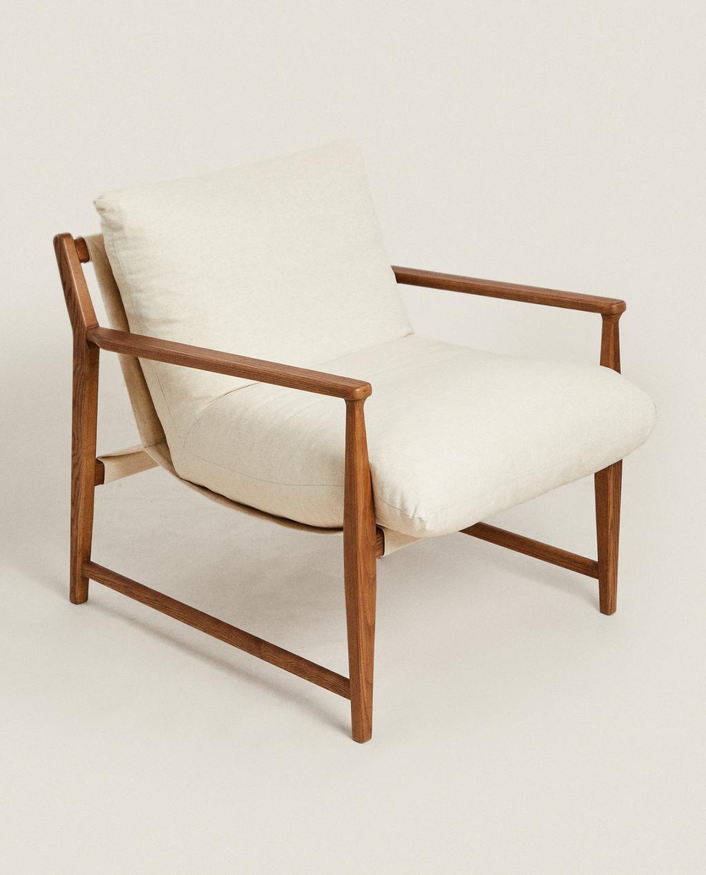 WOODEN ARMCHAIR WITH REMOVABLE CUSHION