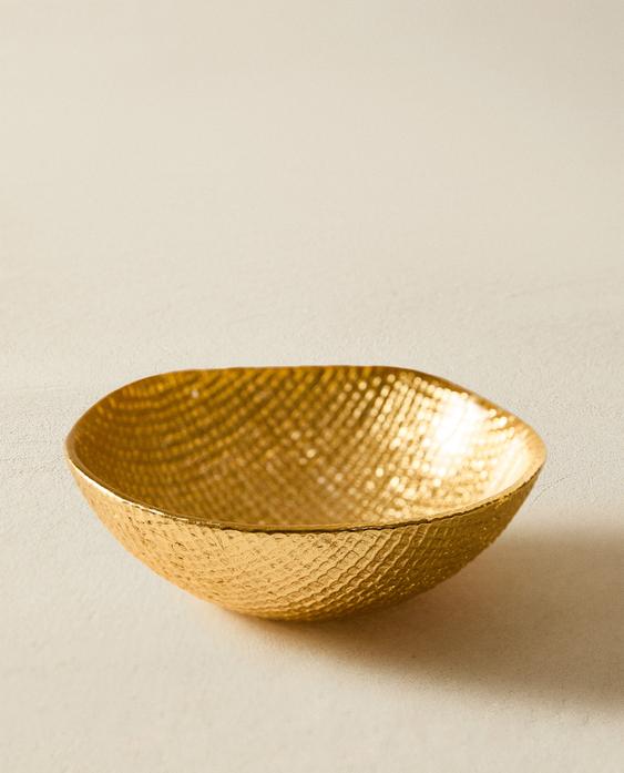 GOLDEN IRREGULAR GLASS BOWL