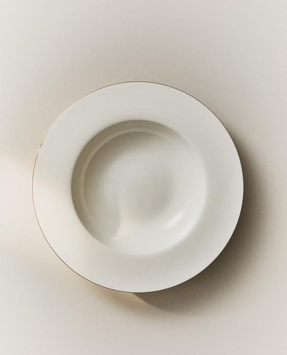 ASSIETTE CREUSE PORCELAINE BONE CHINA BORD
