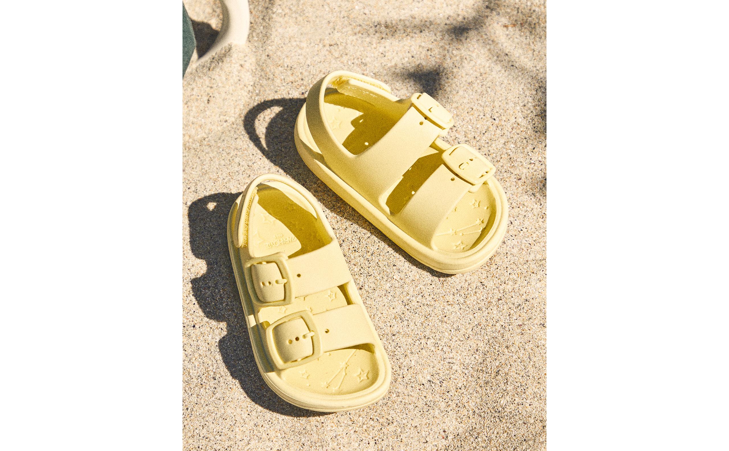 ZARA姉OYSHOボリュームファームートンフラットシャワーサンダル ZARA - ZARA ザラ レザーフラットサンダル ファー ボア 38サイズ