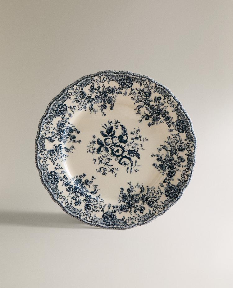 PLATO LLANO LOZA FLORAL