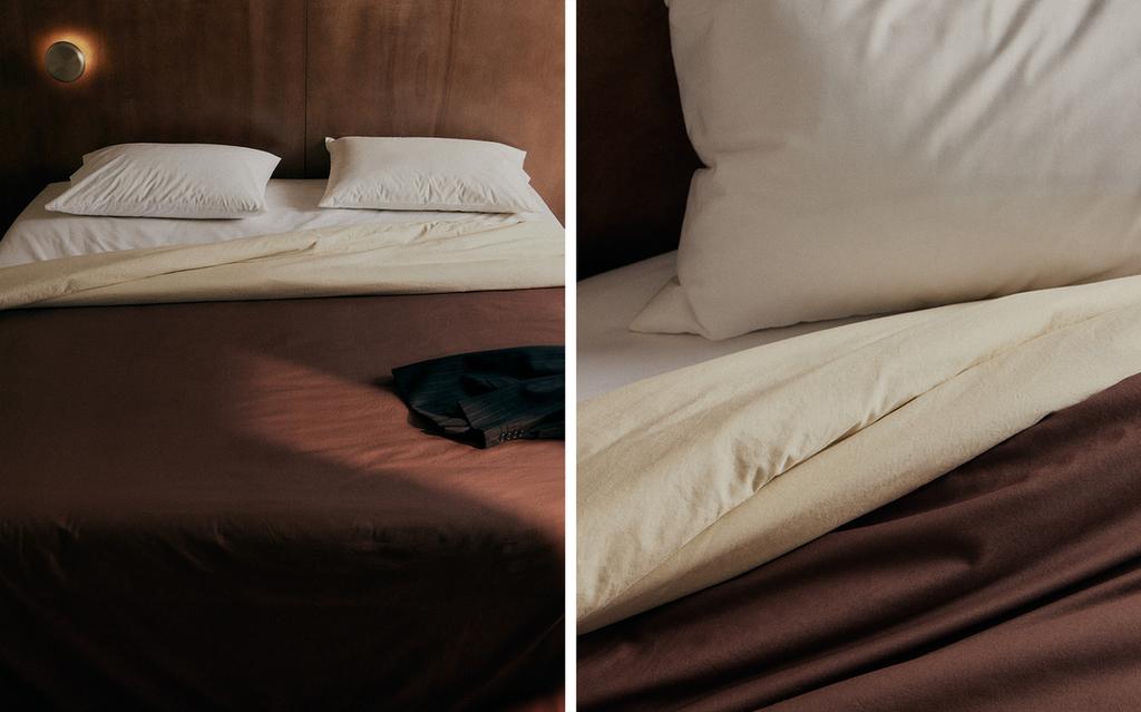 Reversible cotton percale duvet cover (200 thread count)
