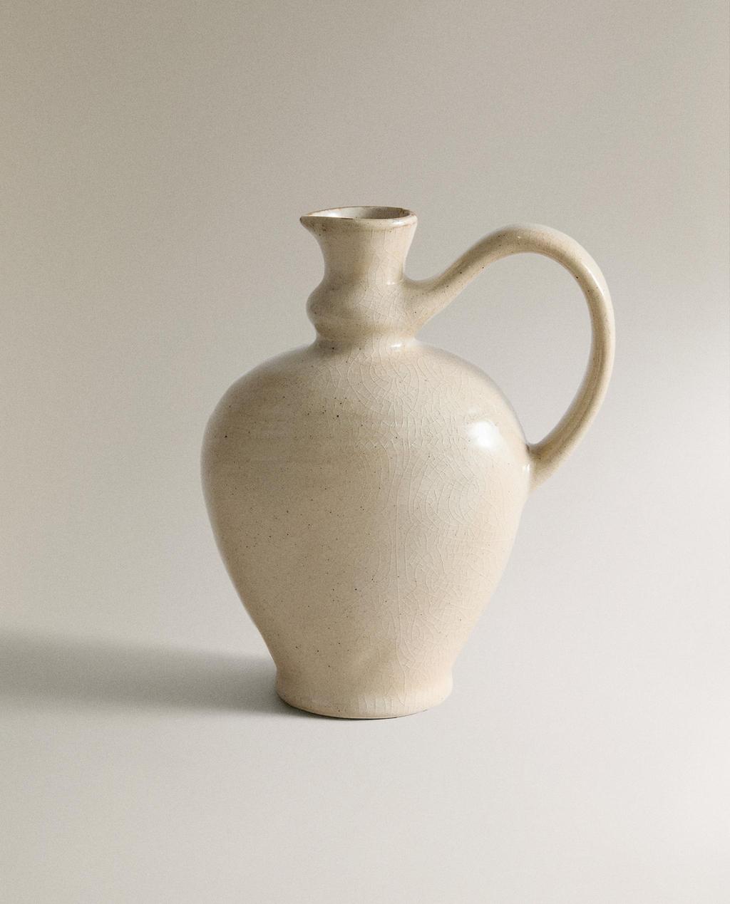 STONEWARE CRUET WITH HANDLE STONEWARE CRUET WITH HANDLE