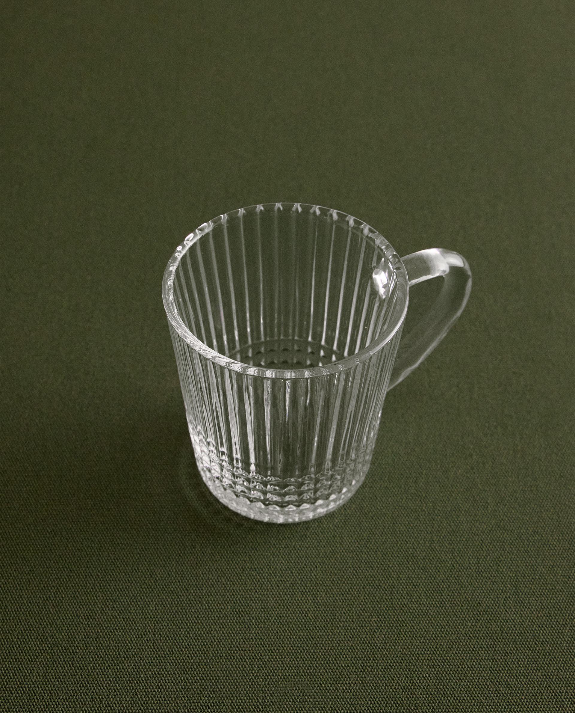 GLASS MUG WITH RAISED GEOMETRIC DESIGN product thumbnail 2