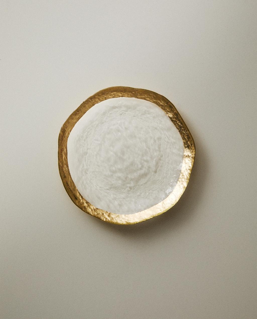 GLASS SIDE PLATE WITH RIM