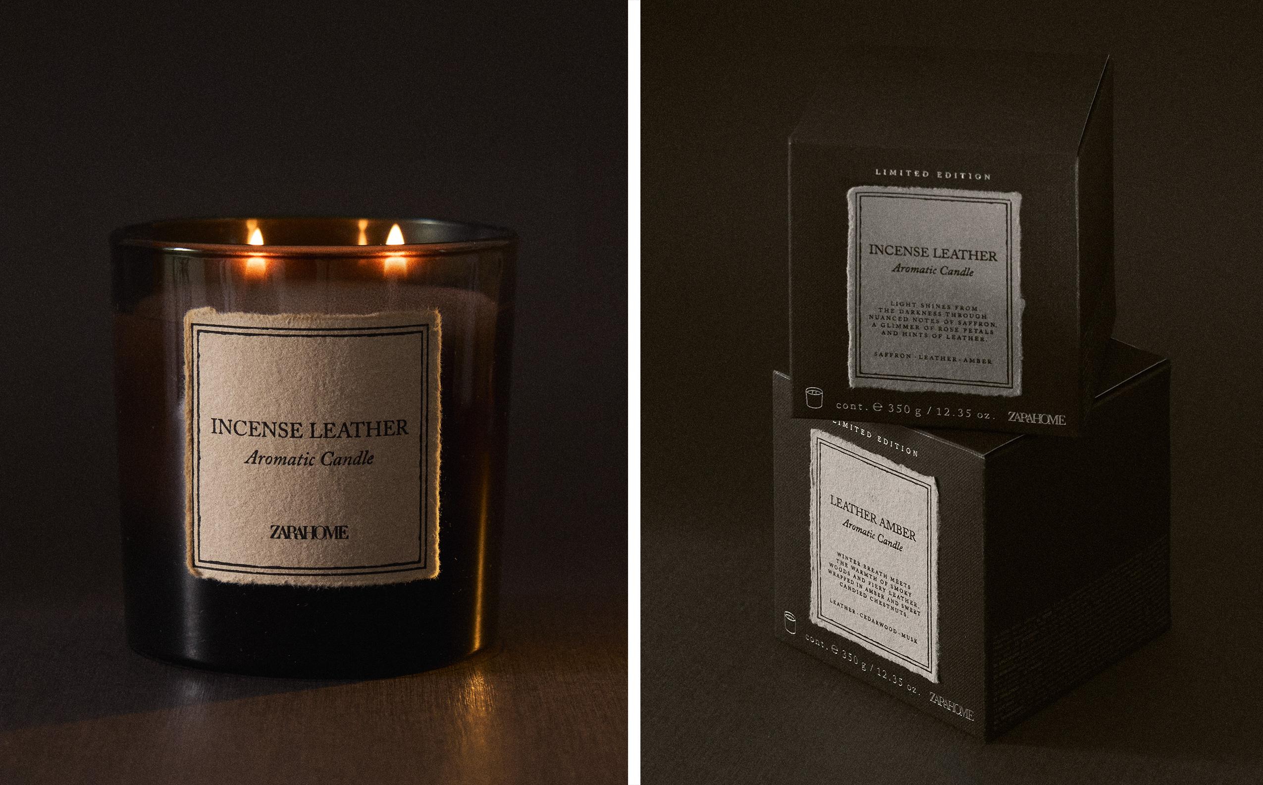 candle✣candle 350G）INCENSE LEATHER アロマティックキャンドル | Zara Home 日本/Japan
