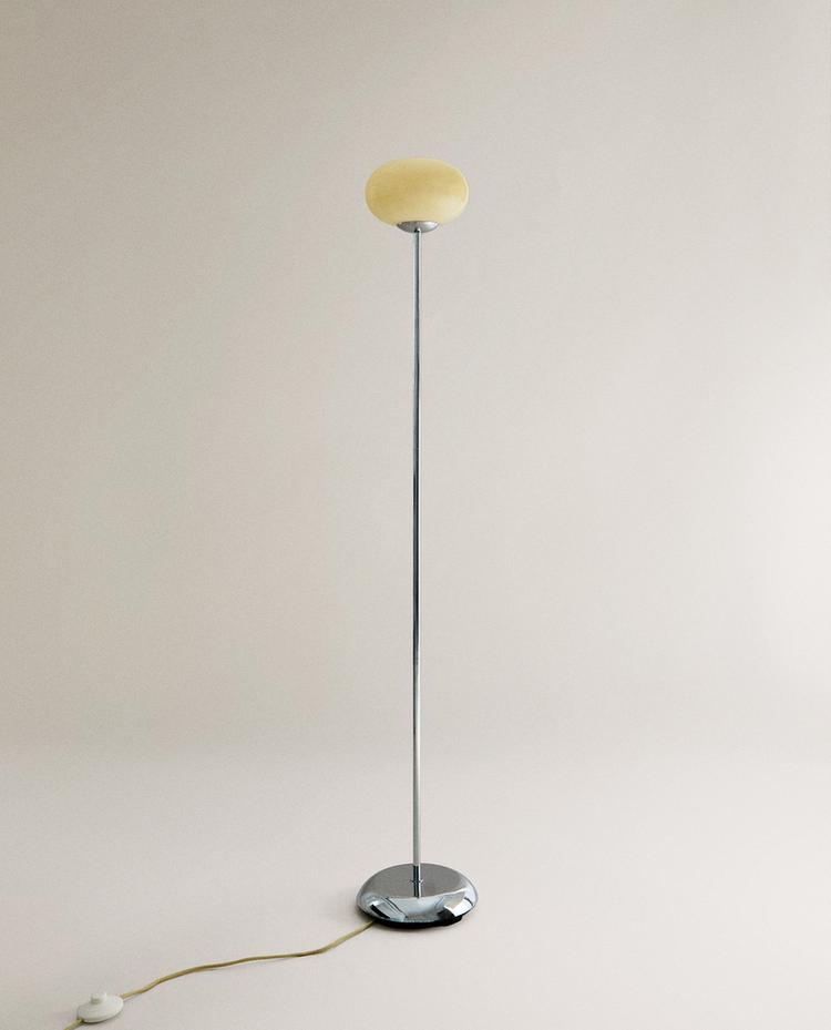 GLASS AND METAL FLOOR LAMP