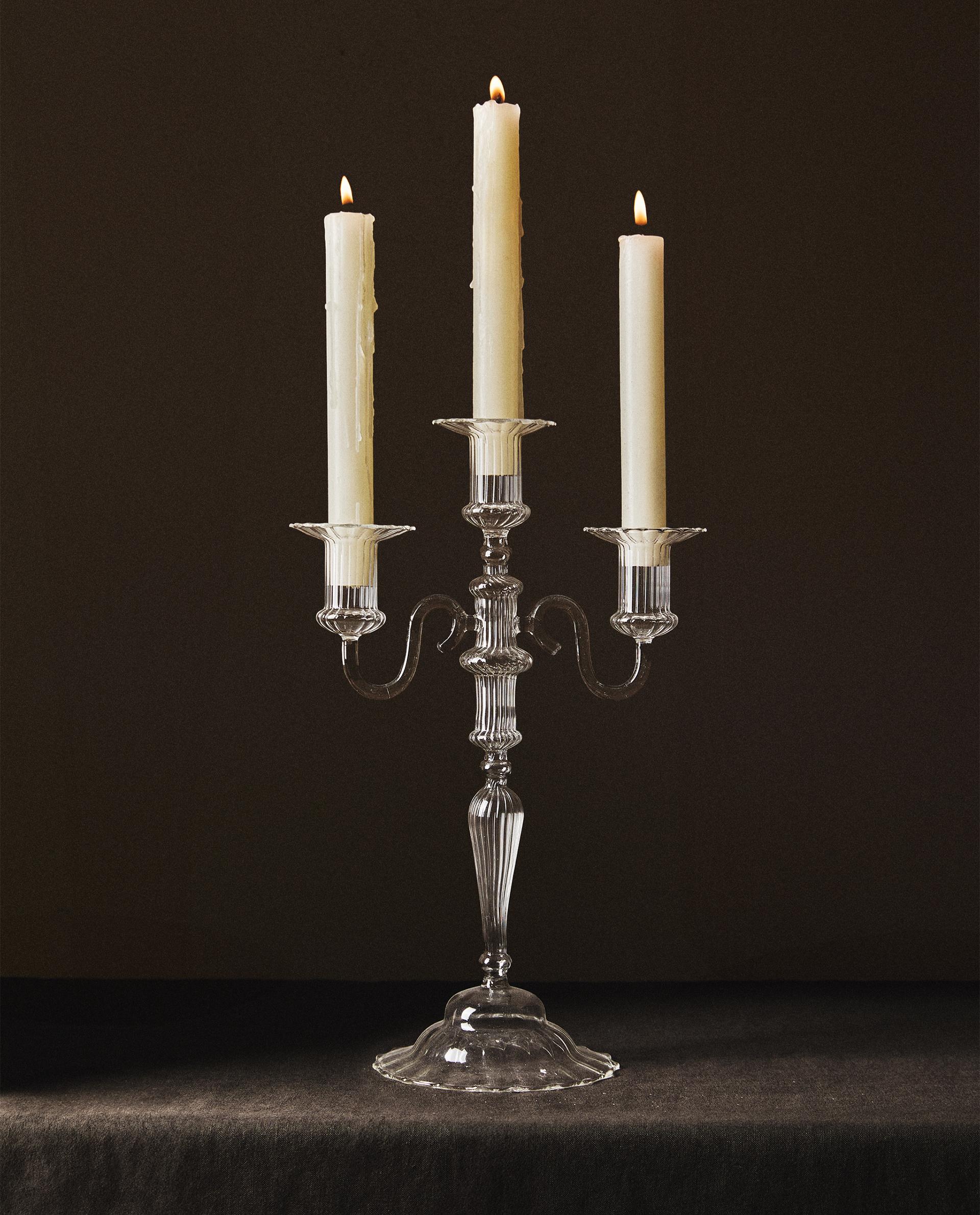 ZARA ガラス キャンドルスタンド　花瓶 ZARA ガラス キャンドルスタンド 花瓶 ガラス キャンドルホルダー