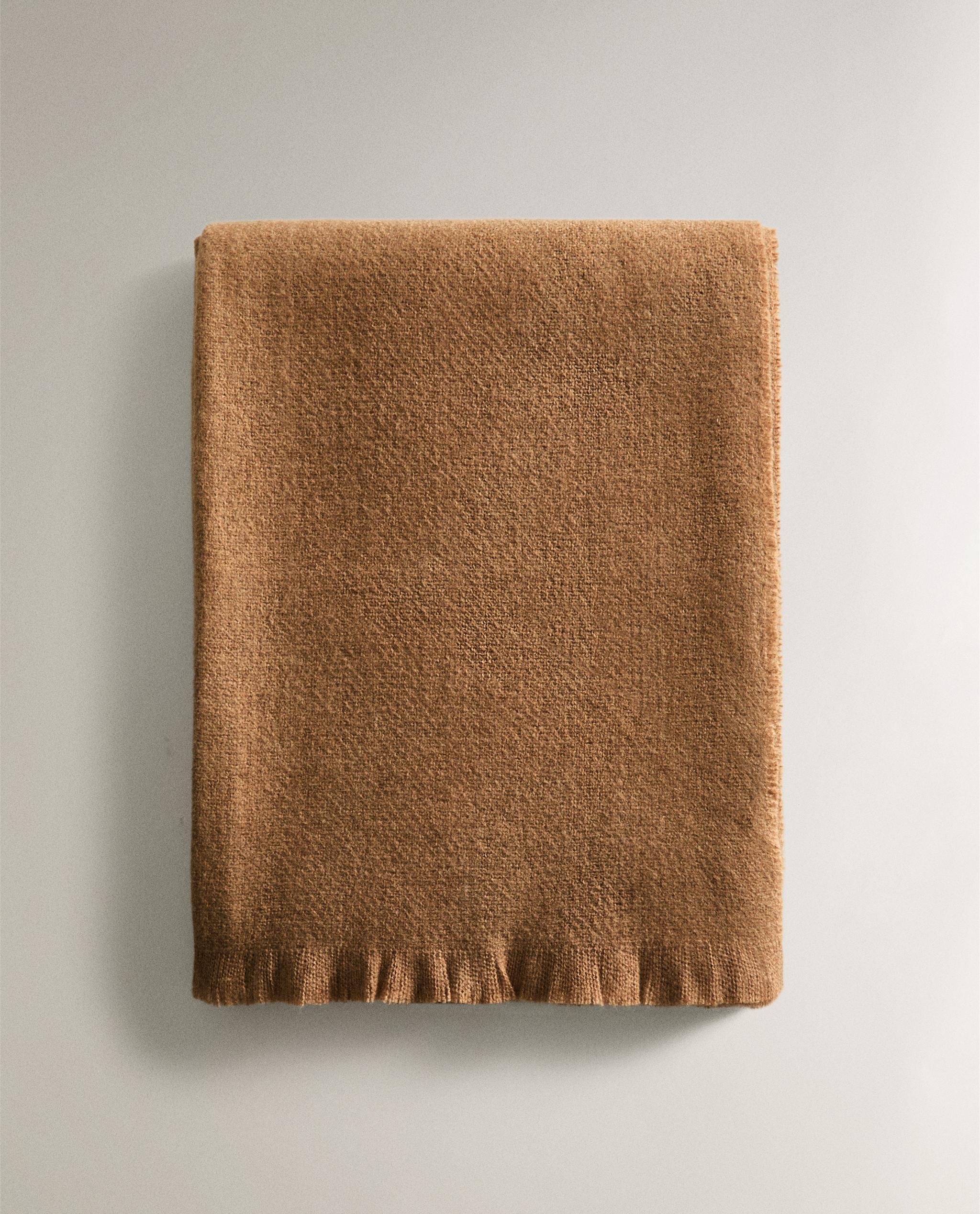 ZARA HOME ベージュ ブランケット zara ザラホーム フェイクファーボア