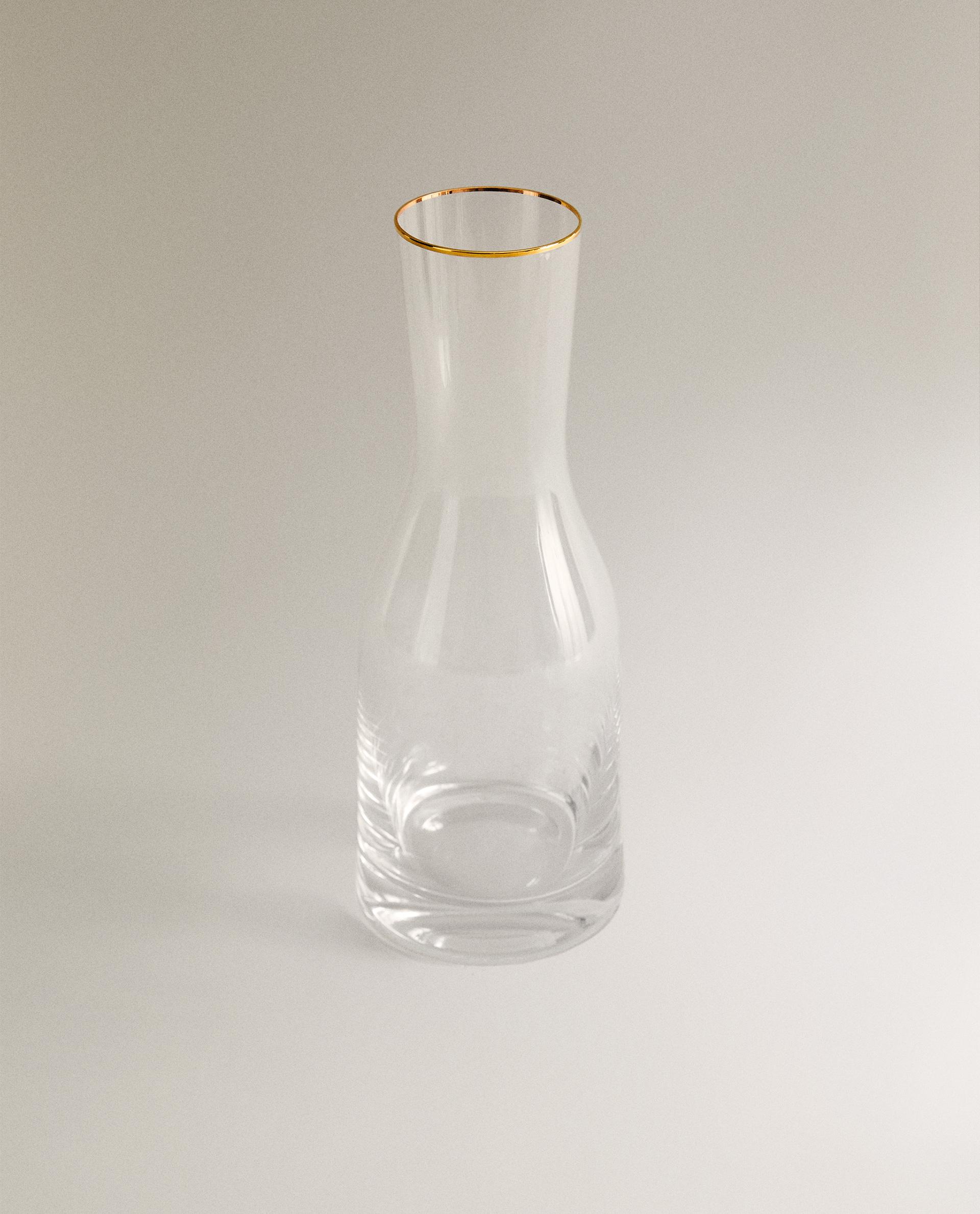 BOHEMIA CRYSTAL BOTTLE WITH GOLD RIM