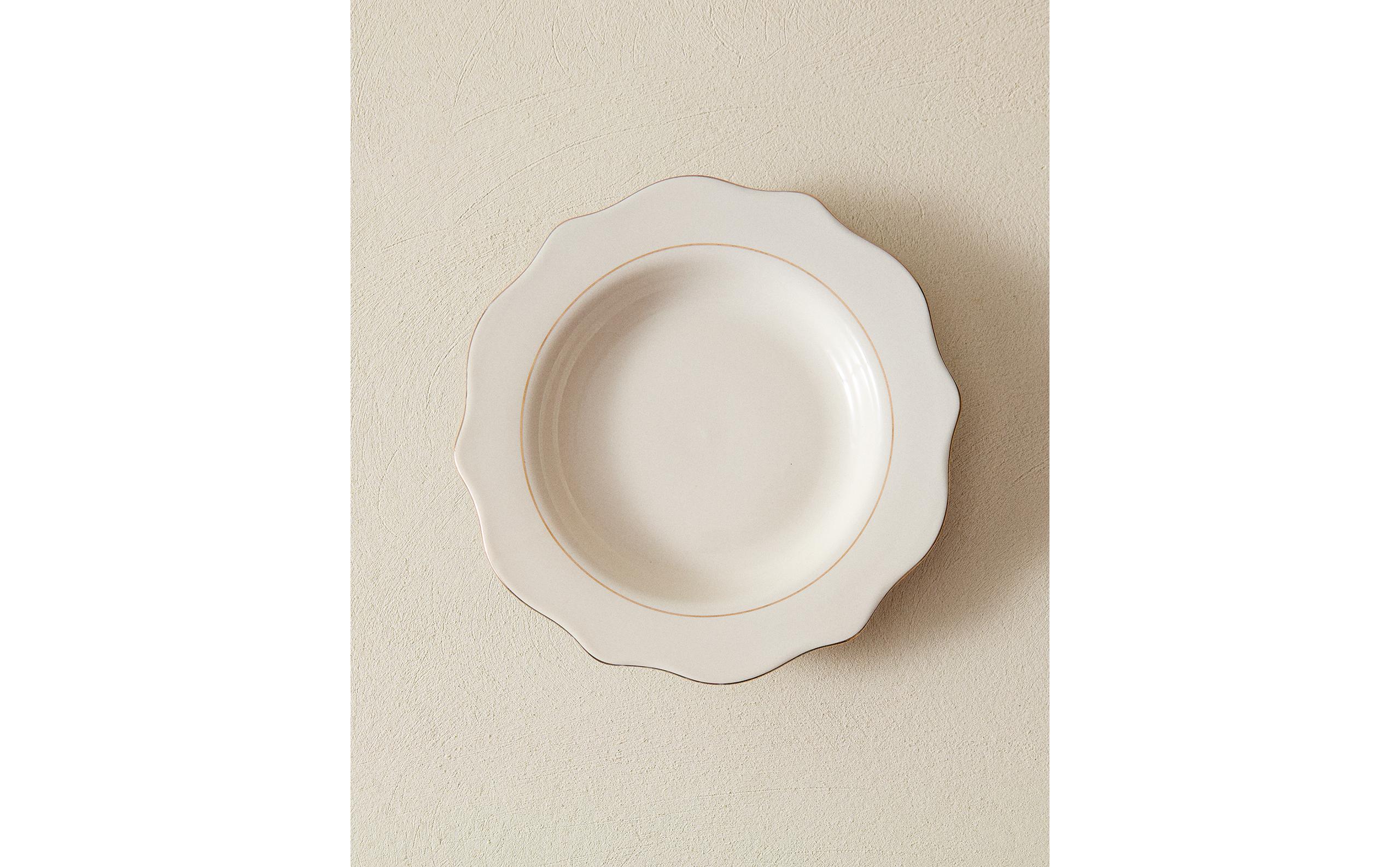 PORCELAIN DESSERT PLATE WITH RIM DETAIL product thumbnail 2