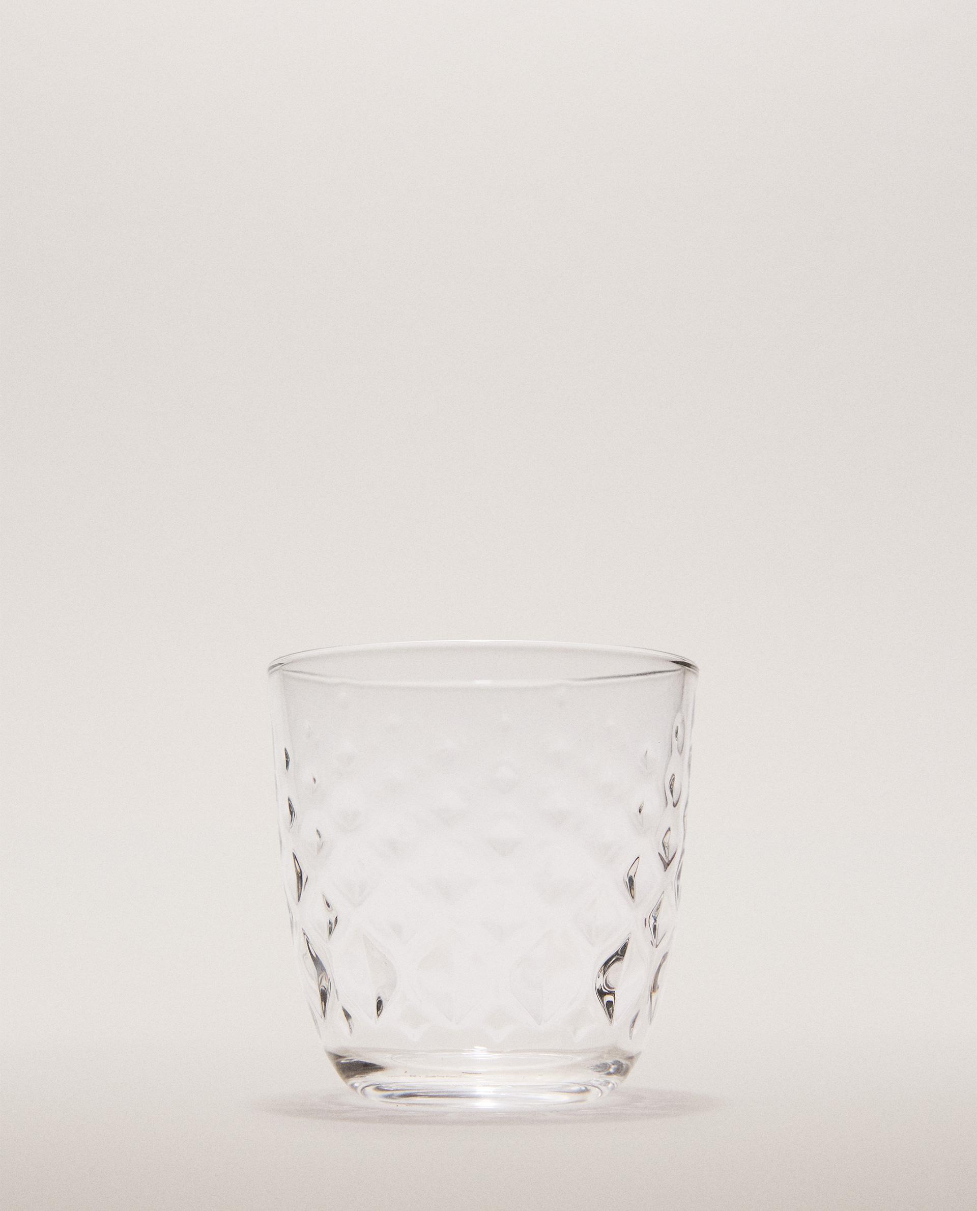 VASO AGUA VIDRIO RELIEVE RUBI