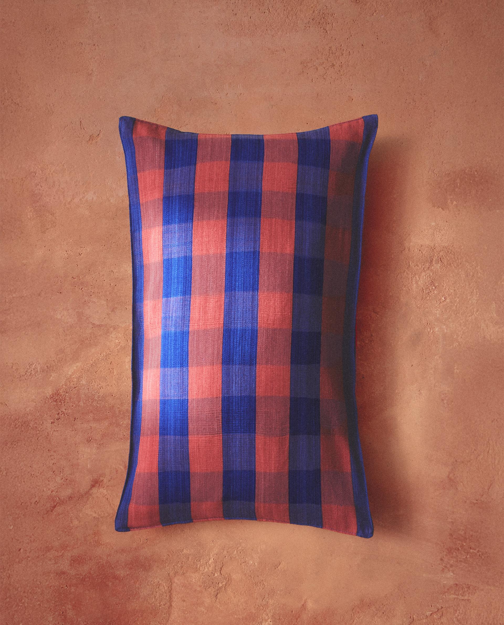CHECK COTTON CUSHION COVER X TENSIRA