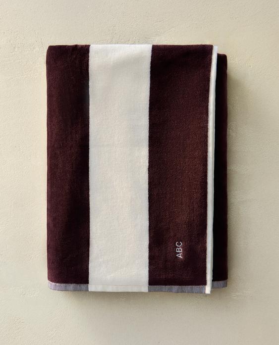 GESTREEPTE STRANDHANDDOEK