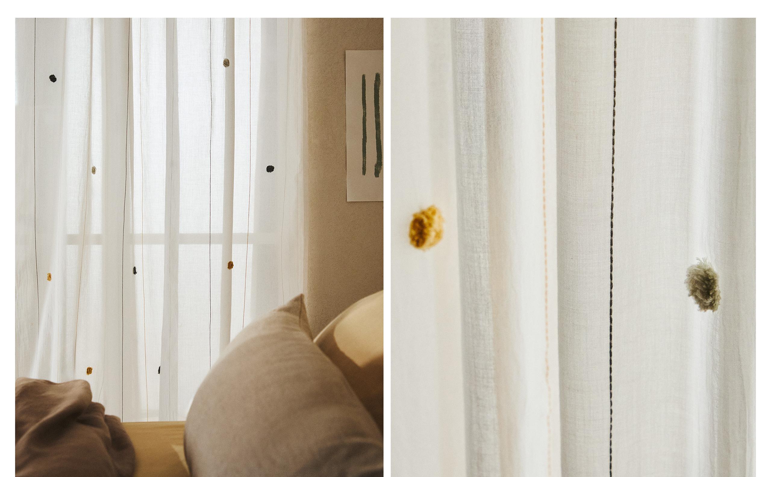 LOW OPACITY CURTAIN WITH POMPOMS product thumbnail 9
