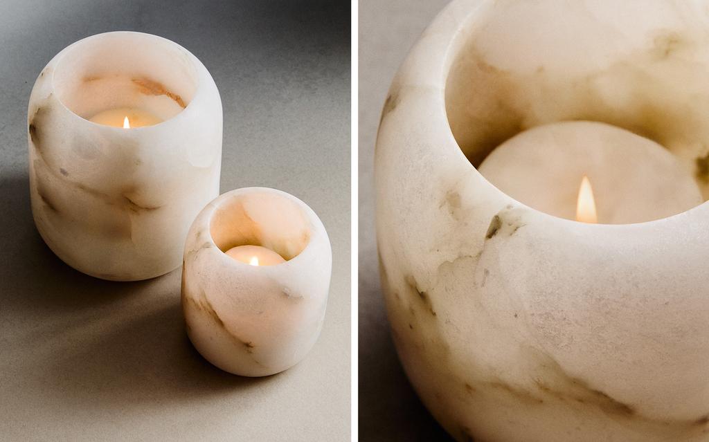 ALABASTER TEALIGHT HOLDER