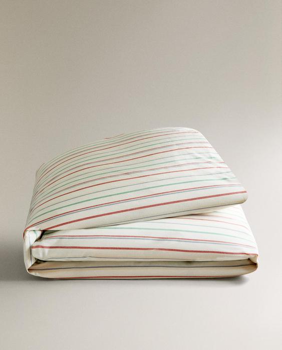 KIDS' MULTICOLOURED STRIPE DUVET COVER