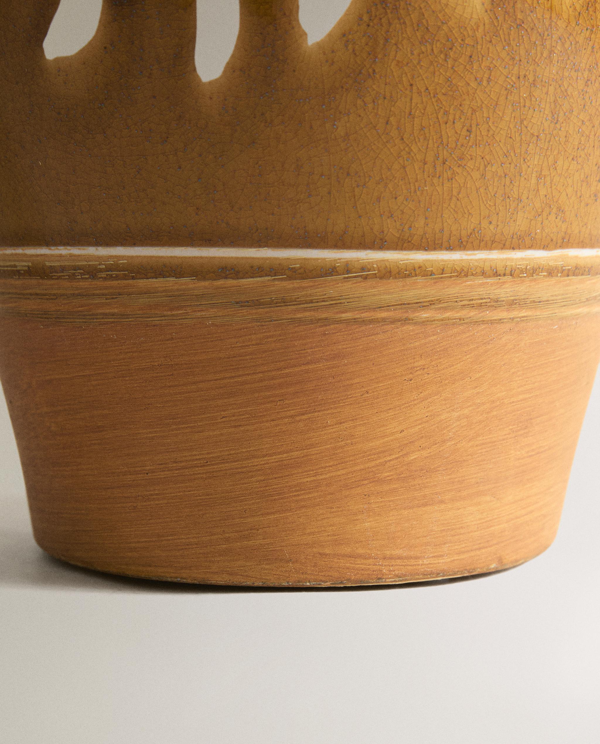 STONEWARE VASE WITH LEAVES product thumbnail 4
