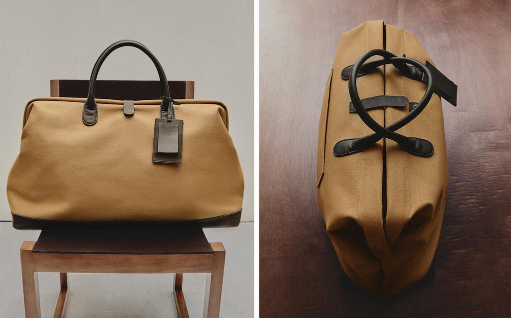 TORBA PODRÓŻNA Z BAWEŁNY I SKÓRY