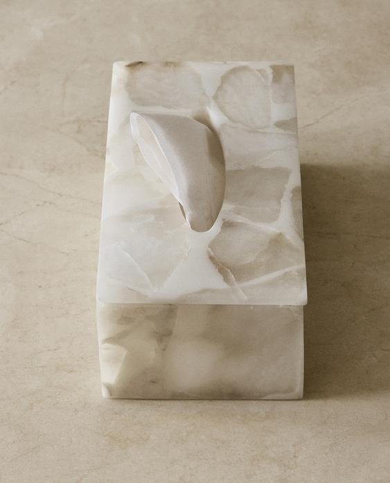 ALABASTER RESIN TISSUE BOX