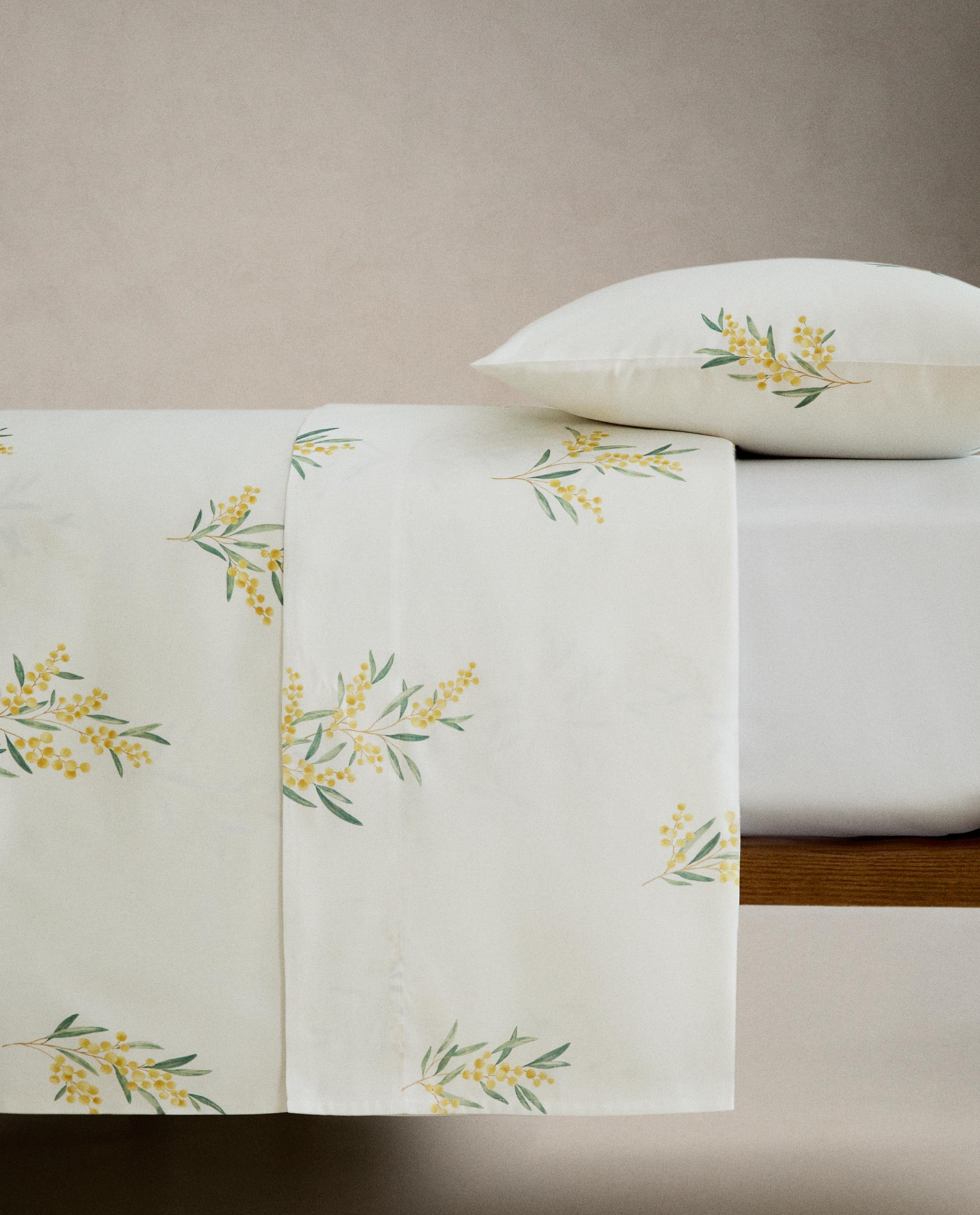 ZARA ミモザ柄デュペカバー&ピローケース MIMOSA SATEEN DUVET COVER | Zara Home United States of America