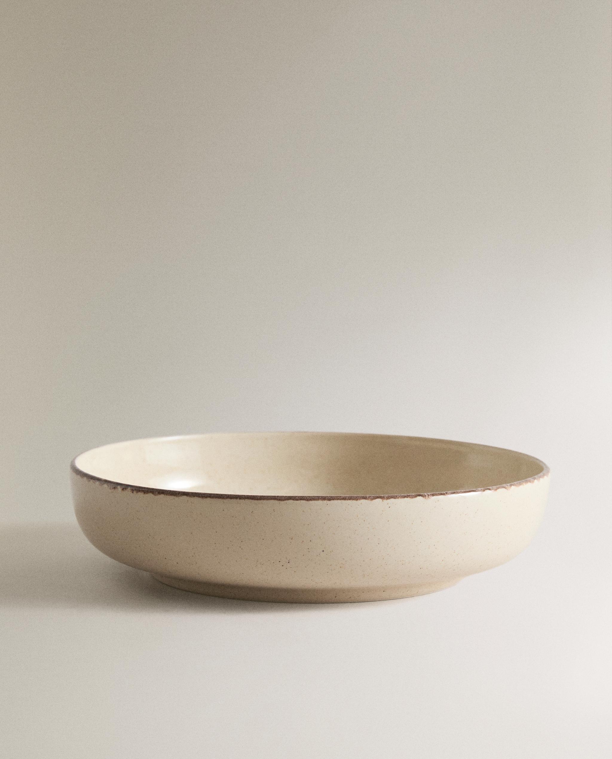 STONEWARE SOUP PLATE WITH ANTIQUE FINISH RIM product thumbnail 9